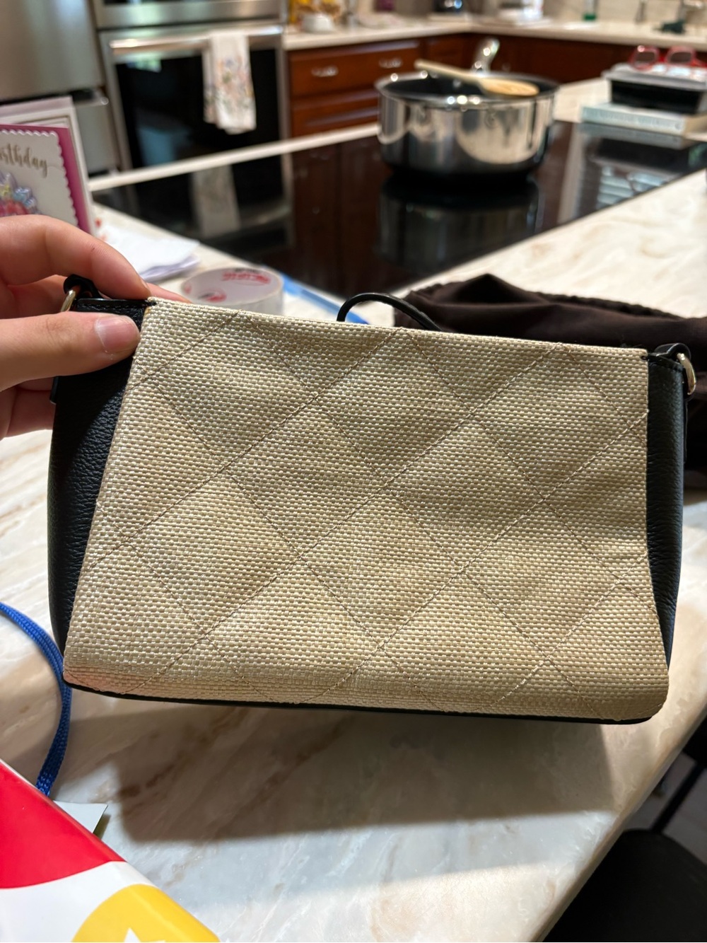 kate spade beige and black bow cosmetic pouch - Picture 5 of 11
